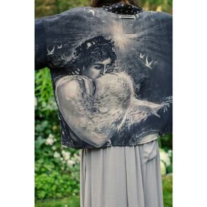 Market of Stars Cropped Bamboo Kimono Cardigan - Love Conquers All